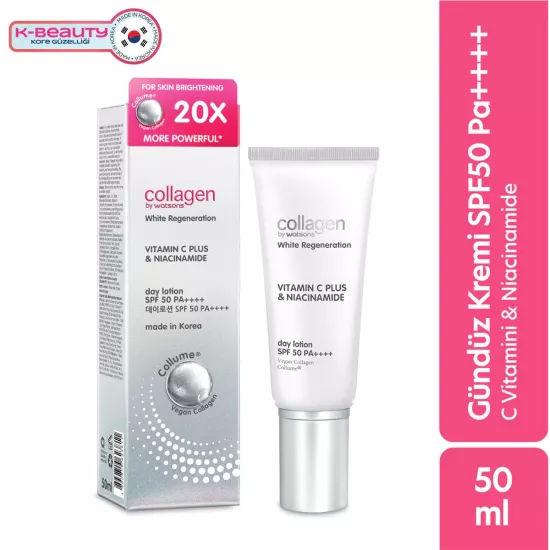 Collagen By Watsons, White Regeneration, Aydınlatıcı Yüz Güneş Koruyucu Losyon, SPF50 PA++++ 50 ml