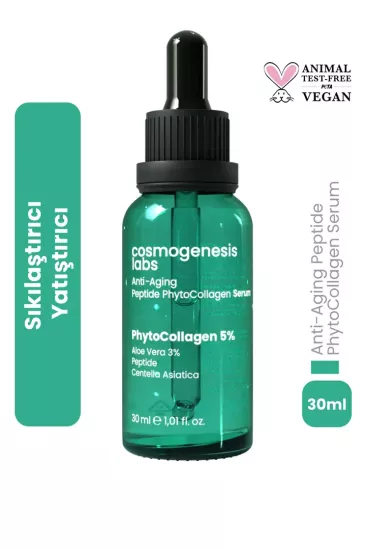 Cosmogenesis Labs, Yaşlanma Karşıtı, Yoğun Nemlendirme ve Sıkılaştırıcı, Bitksel Kolejen Serum - 30 ml