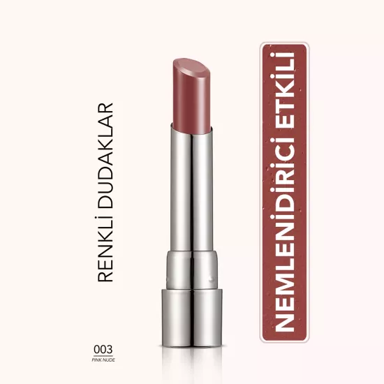 Flormar, Sheer Up Lipstick, Nemlendirici, Parlak Ruj - No: 003 Pinky Nude