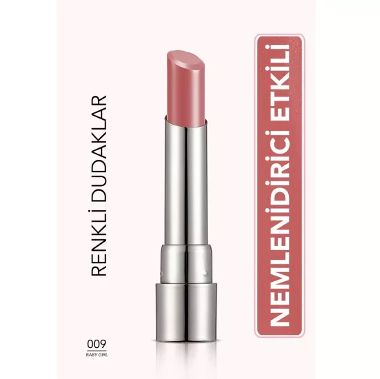 Flormar, Sheer Up Lipstick, Nemlendirici, Parlak Ruj - No: 009 Baby Girl