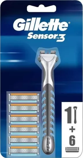Gillette Sensor3 Tıraş Makinesi + 6 Yedek Tıraş Bıçağı