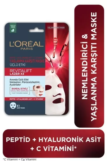 L’Oreal Paris, Revitalift Lazer X3, Yaşlanma Karşıtı Maske - 28 gr