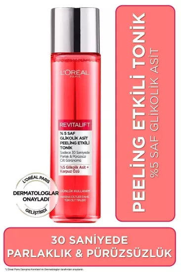 L’Oréal Paris, Revitalift %5 Saf Glikolik Asit, Peeling Etkili Tonik - 180 ml