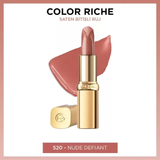 L’Oréal Paris, Color Riche Saten Bitişli Ruj - 520 Nude Defiant