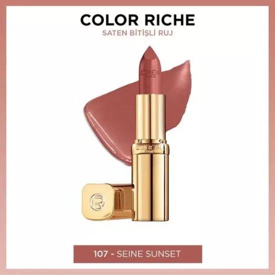 Loreal Paris, Color Riche Saten Bitişli Ruj - 107 Seine Sunset