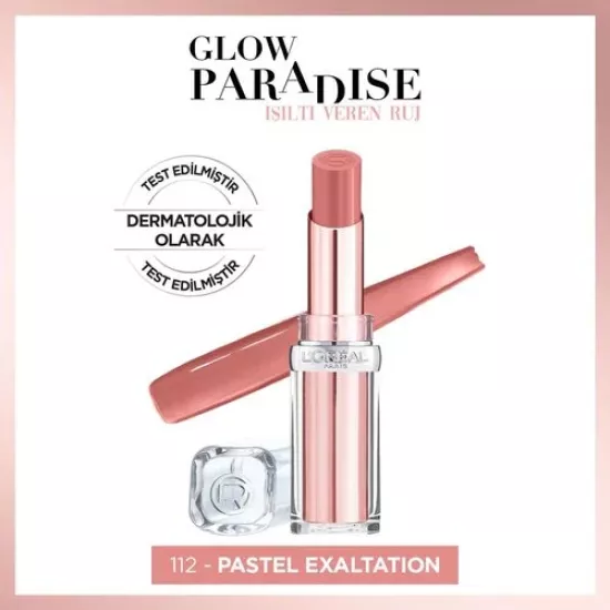Loreal Paris, Glow Paradise, Balm in Lipstick, Işıltı Veren Ruj - 112 Pastel Exaltation