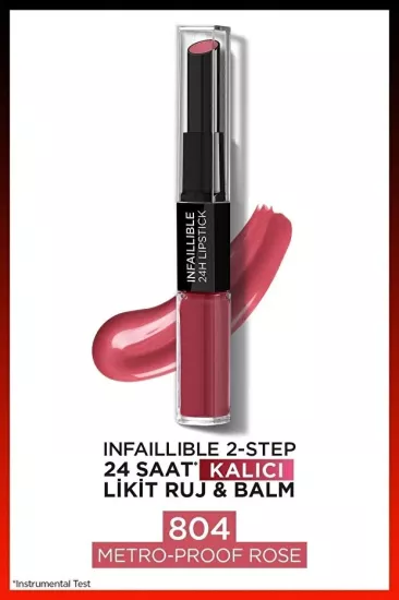 L’Oreal Paris, Infaillible 2-step, 24 Saat Kalıcı, Likit Ruj & Balm - 312 Incessant Russet