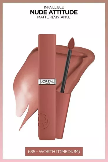 L’Oreal Paris, Infaillible Matte, Resistance Likit Mat Ruj - 635 Worth It (Medium)