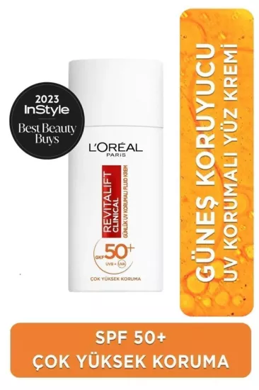 L’Oreal Paris, Revitalift Clinical SPF 50+, Günlük Yüksek UV Korumalı, Yüz Güneş Kremi - 50ml