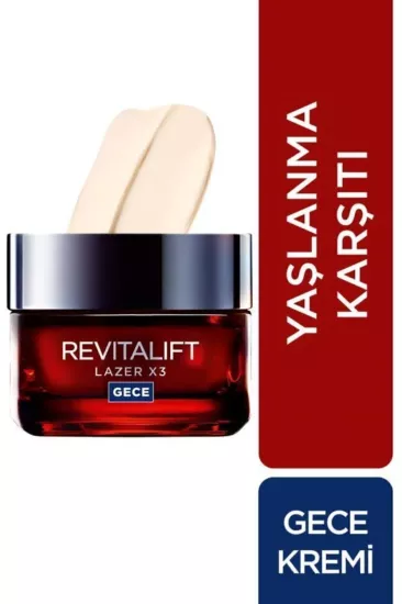 L’oréal Paris, Revitalift Lazer X3, Yoğun Yaşlanma Karşıtı, Gece Bakım Kremi - 50 ml