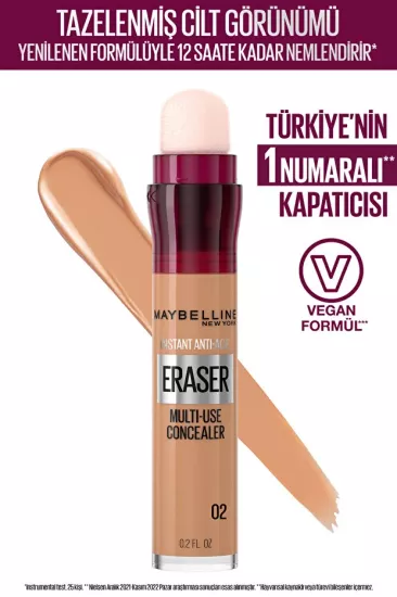Maybelline New York, Instant Anti Age Eraser Kapatıcı - 02 Nude