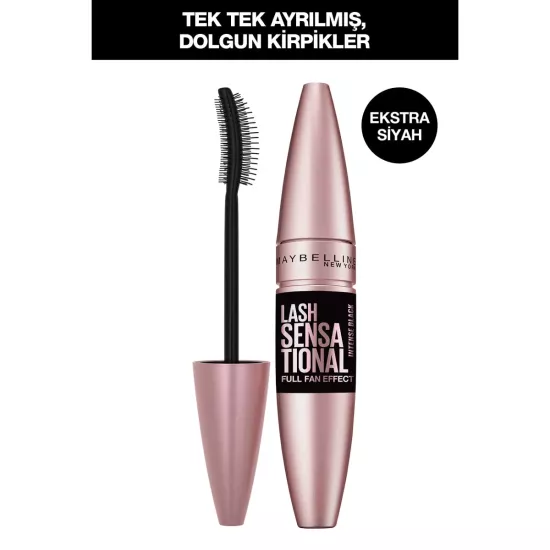 Maybelline New York, Lash Sensational, Yelpaze Etkili Maskara - Ekstra Siyah