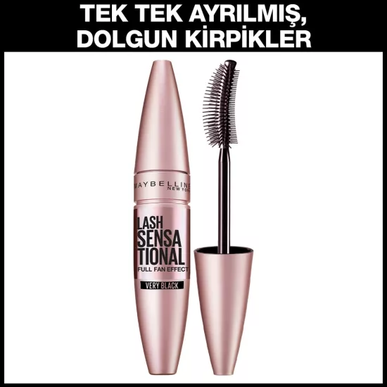 Maybelline New York, Lash Sensational, Yelpaze Etkili Maskara - Siyah