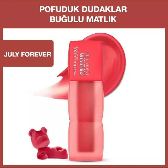 Maybelline, Super Stay, Teddy Tint, Uzun Süre Kalıcı, Likit Mat Tint - 35 July Forever