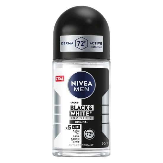 NIVEA MEN, Black & White, Roll-On - 50 ml 