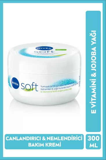 NIVEA Soft, Nemlendirici, El, Yüz ve Vücut Bakım Kremi - 300 ml