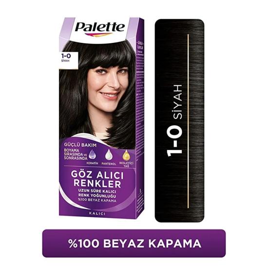 Palette Göz Alıcı Renkler Saç Boyası 1-0 Siyah 50 ml