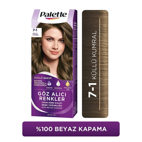 Palette Göz Alıcı Renkler Saç Boyası 7-1 Küllü Kumral 50 ml