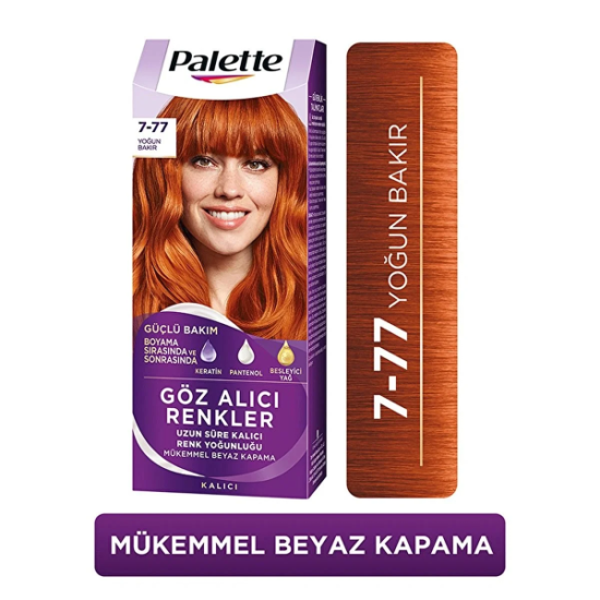 Palette Göz Alıcı Renkler Saç Boyası 7-77 Yoğun Bakır 50 ml