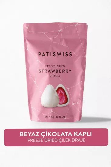 Patiswiss Beyaz Çikolatalı Çilek Draje 80 gr