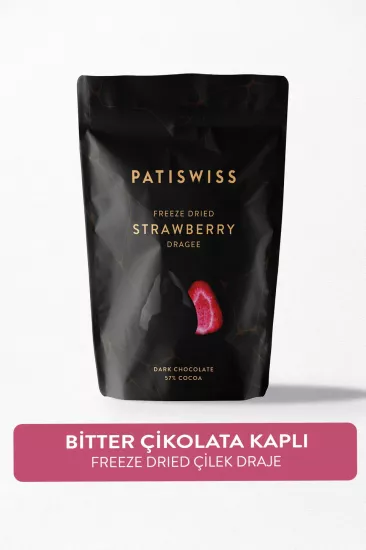 Patiswiss Bitter Çikolatalı Çilek Draje 80 gr