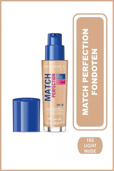 Rimmel London, Match Perfection, Fondöten No: 102 Light Nude