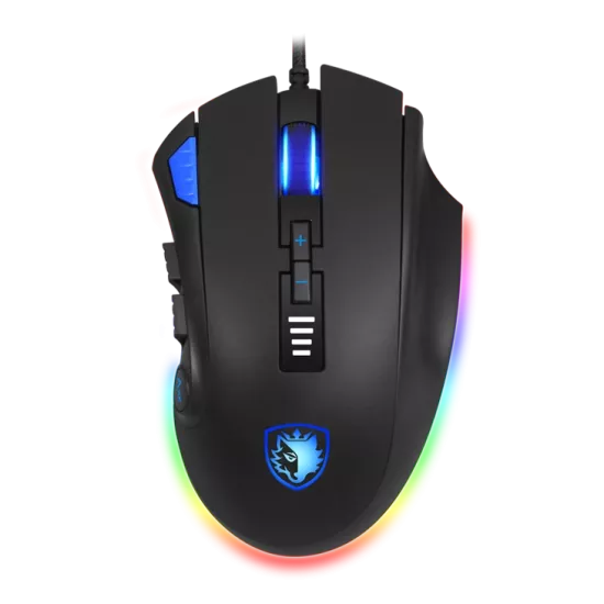 SADES S12 Axe, RGB Gaming Oyuncu Mouse - Siyah/Mavi