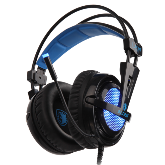 SADES SA-904 Locust Plus Mikrofonlu Kablolu Sanal 7.1 PC Gaming Oyuncu Kulaklığı - Siyah/Mavi
