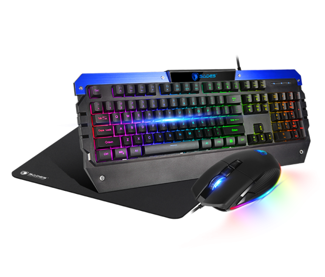 SADES SA-D10 Battle Ram RGB Klavye+Mouse+Mouse Pad Combo Gaming Oyuncu Seti - Siyah