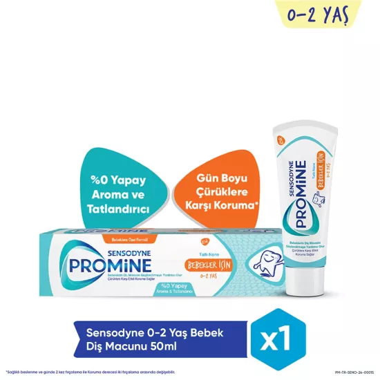 Sensodyne, Promine, Bebek Diş Macunu, 0-2 Yaş - 50 ml 