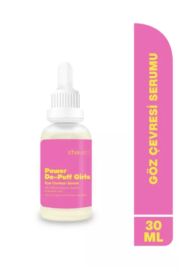 She Vec, Power De-Puff Girls, Göz Altı Torbalanma, Morluk ve Koyu Halka Karşıtı Kafein 5%, Göz Çevresi Serumu - 30 ml