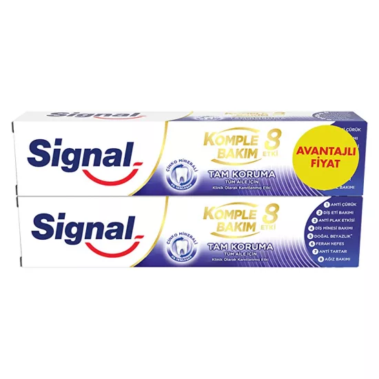 Signal, Diş Macunu, Komple Bakım 8 Etki Tam Koruma - 75 ml x 2 Adet