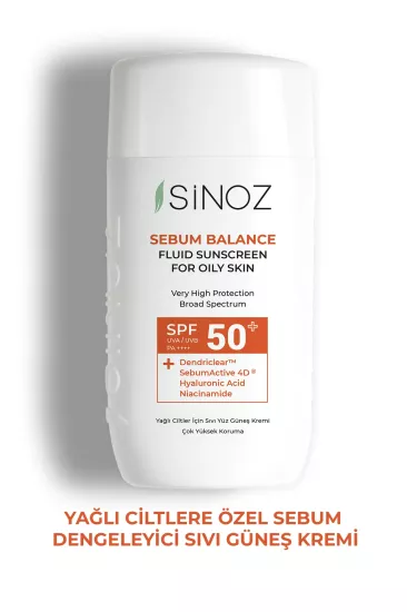 Sinoz, Yağlı Ciltler İçin, Yüz Güneş Kremi SPF50+ - 50ml