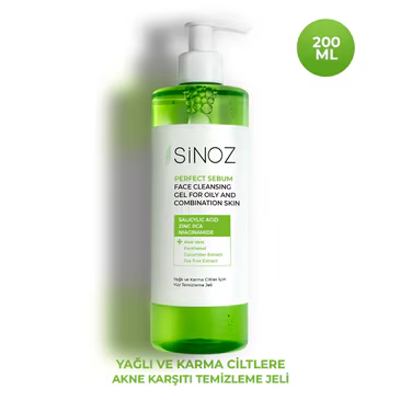 Sinoz, Yağlı ve Karma Ciltler, Yüz  Temizleme Jeli - 200 ml