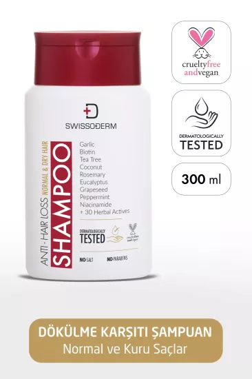 Swissoderm, Dökülme Karşıtı Şampuan, Normal Ve Kuru Saçlar - 300 ml