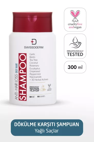 Swissoderm, Dökülme Karşıtı Şampuan, Yağlı Saçlar - 300 ml