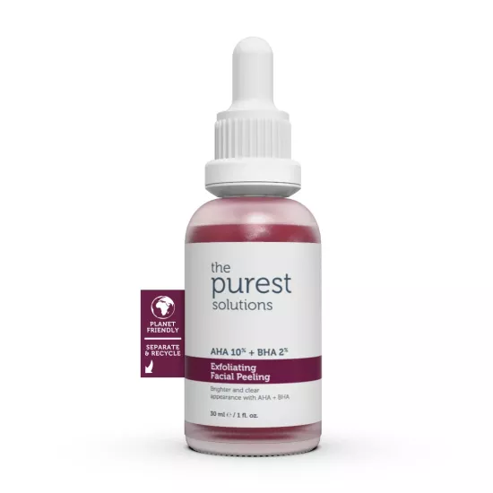 The Purest Solutions, AHA & BHA, Canlandırıcı ve Cilt Tonu Eşitleyici, Kırmızı Peeling Cilt Serumu - 30 ml