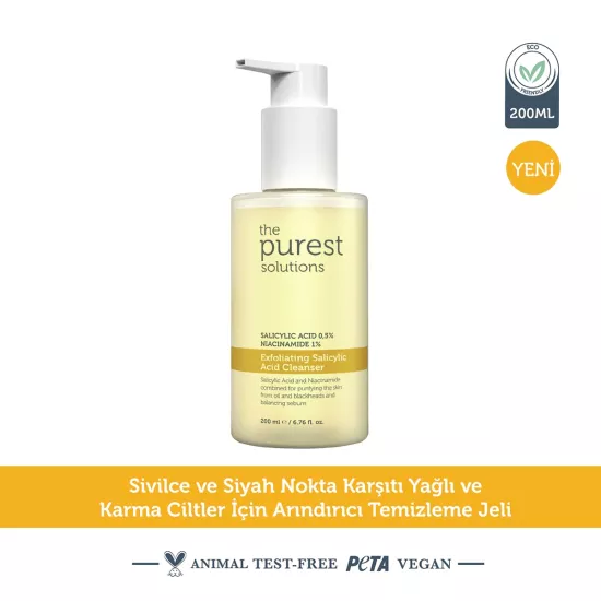 The Purest Solutions, Yağlı Ve Karma Ciltler Için, Siyah Nokta Karşıtı, Temizleme Jeli - 200 ml