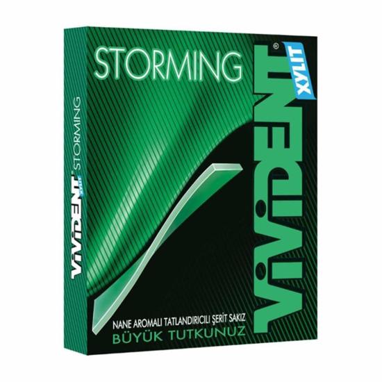 Vivident Storming, Nane Aromalı, Şekersiz - Tatlandırıcılı, Şerit Sakız - 33g