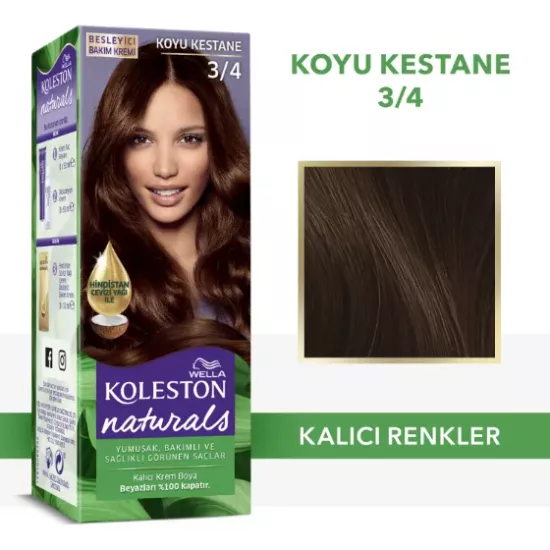Wella Koleston Naturals Saç Boyası 3/4 Koyu Kestane