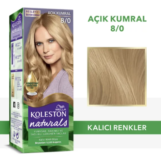 Wella Koleston Naturals Saç Boyası 8/0 Açık Kumral