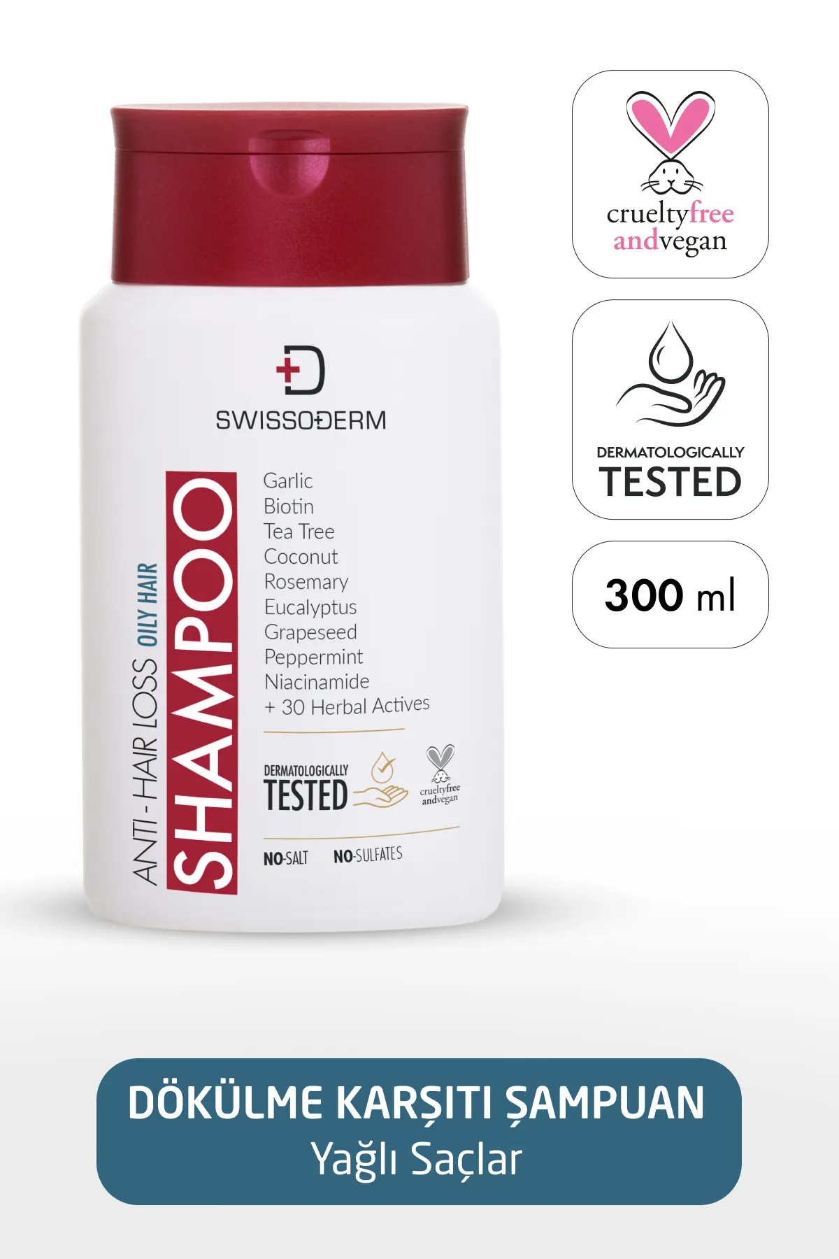 Swissoderm, Dökülme Karşıtı Şampuan, Yağlı Saçlar - 300 ml