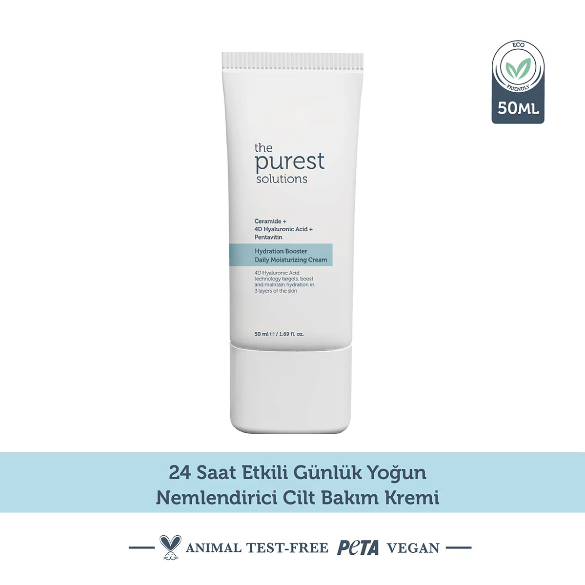 The Purest Solutions, 24 Saat Etkili, Günlük Yoğun Nemlendirici, Bakım Kremi - 50 ml