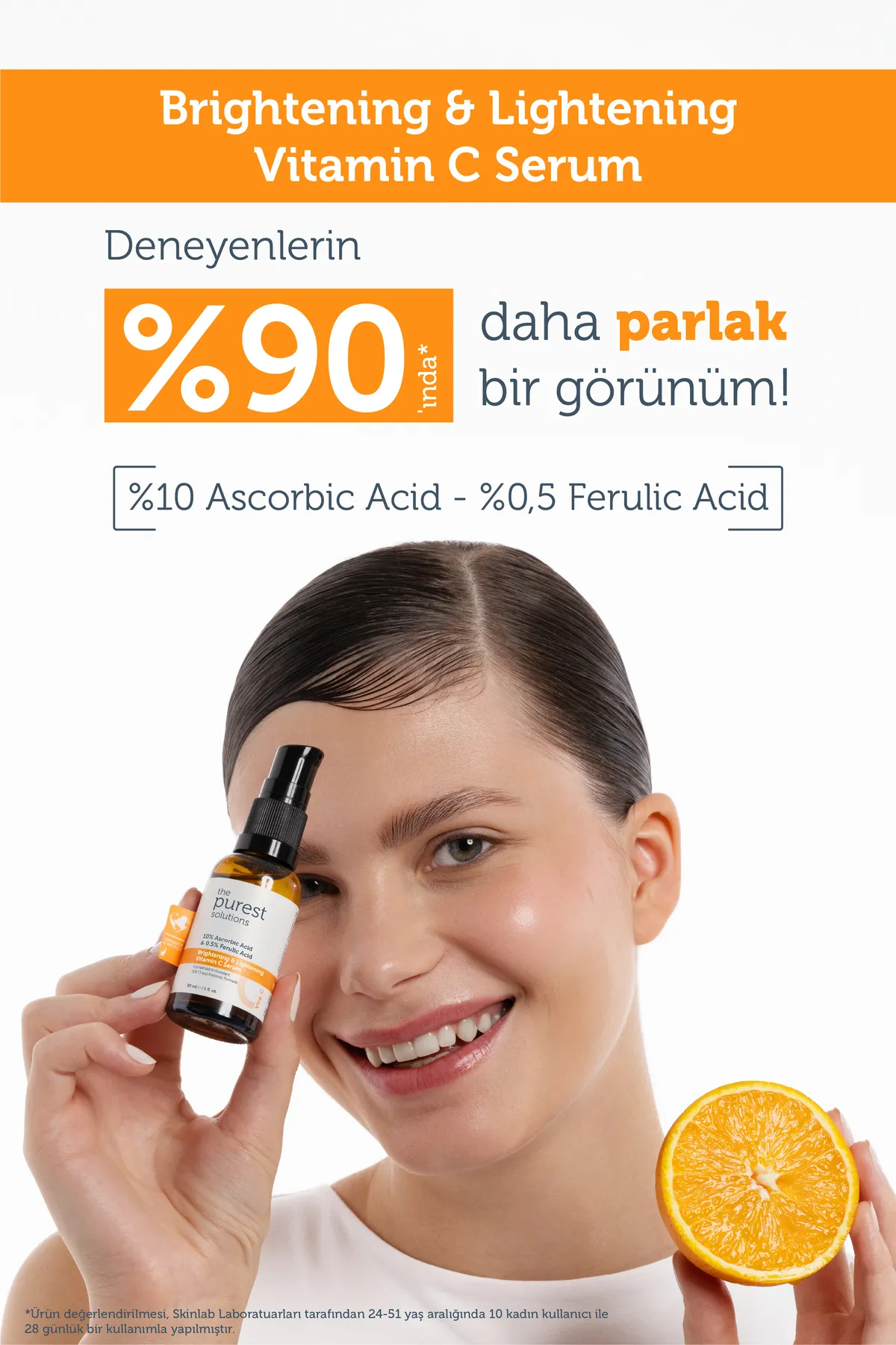 The Purest Solutions, Aydınlatıcı ve Cilt Tonu Eşitleyici, C Vitamini Cilt Serumu - 30 ml