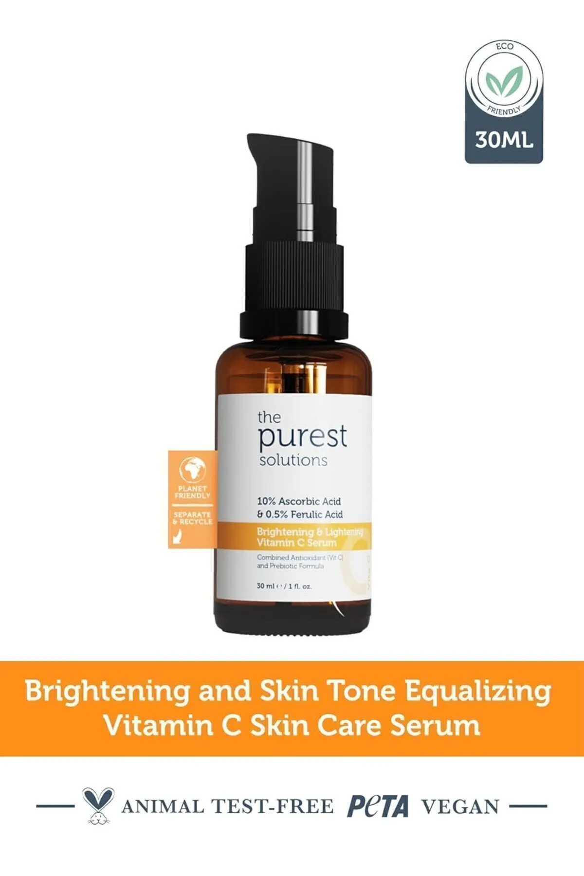 The Purest Solutions, Aydınlatıcı ve Cilt Tonu Eşitleyici, C Vitamini Cilt Serumu - 30 ml