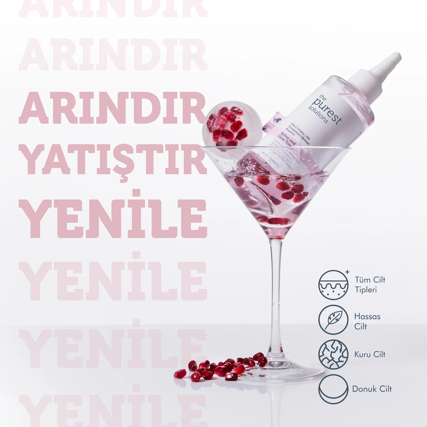 The Purest Solutions, Hassas Ciltler İçin, Arındırıcı ve Aydınlatıcı, PHA Pembe Tonik - 200 ml
