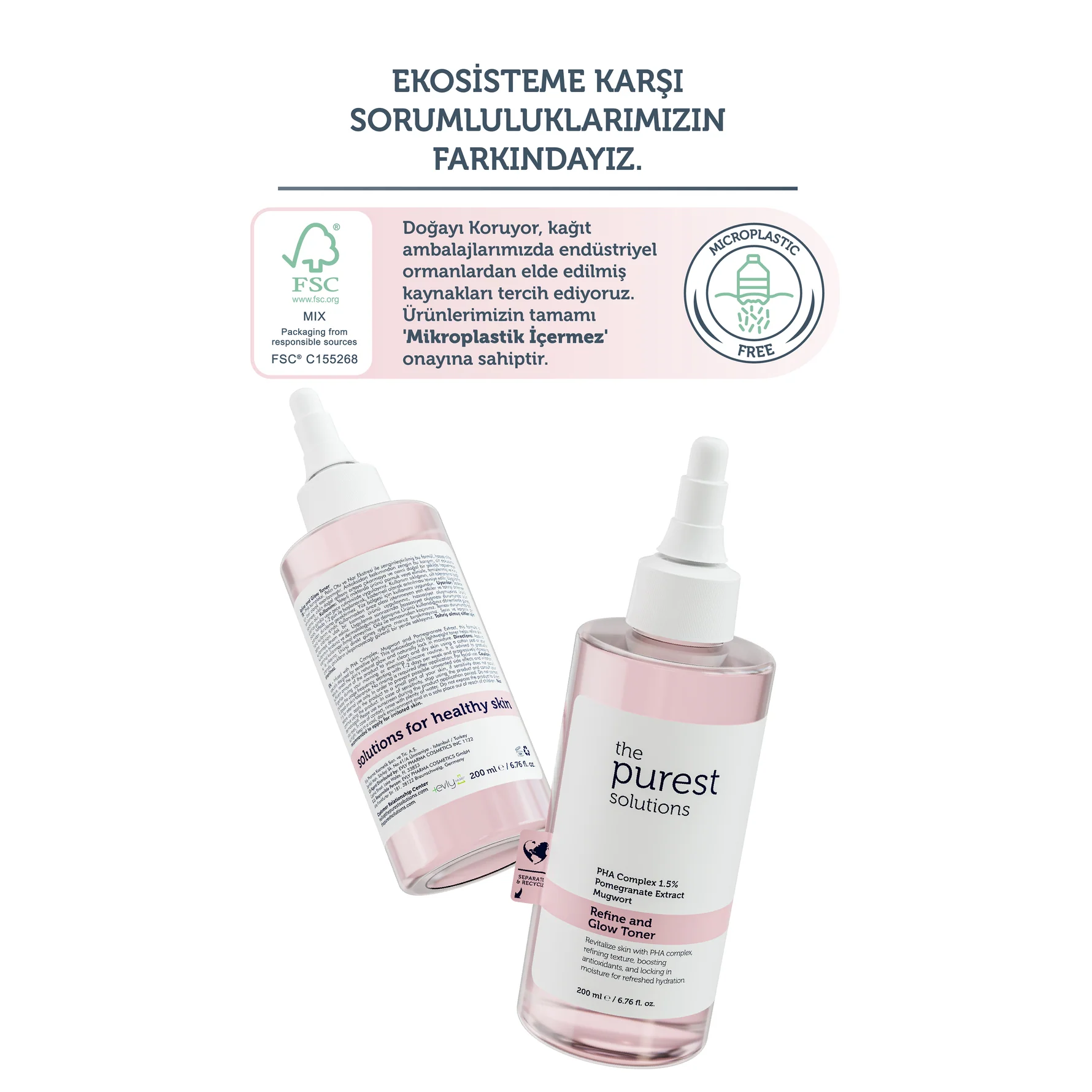 The Purest Solutions, Hassas Ciltler İçin, Arındırıcı ve Aydınlatıcı, PHA Pembe Tonik - 200 ml
