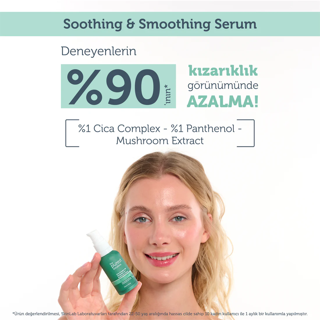 The Purest Solutions, Hassas Ciltler için, Kızarıklık Karşıtı ve Bariyer Onarıcı, Cica Serum - 30 ml