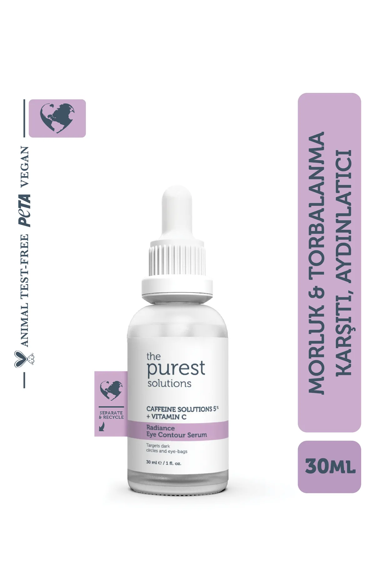 The Purest Solutions Torbalanma Karşıtı, Aydınlatıcı Kafein Göz Altı Serumu 30 ml