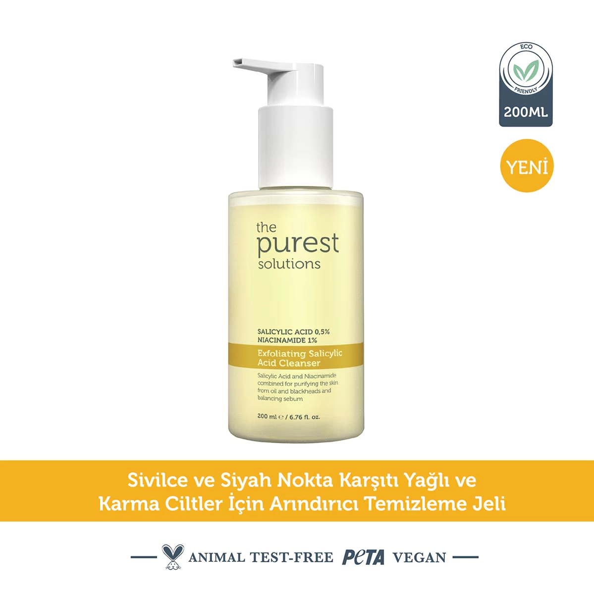 The Purest Solutions, Yağlı Ve Karma Ciltler Için, Siyah Nokta Karşıtı, Temizleme Jeli - 200 ml